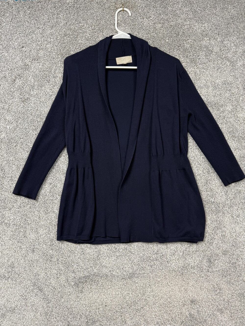 Joan Vass Cardigan Sweater Large Preppy Minimalist Layering Office Chic Academia
